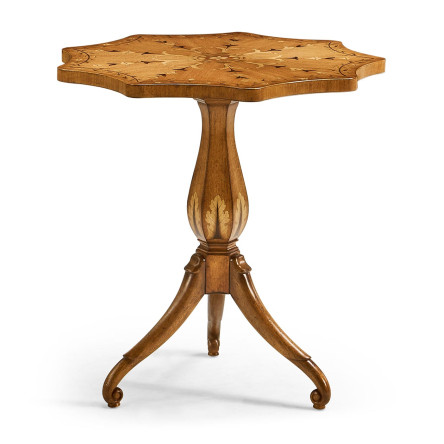 Finely Inlaid Lamp Table with Nine Sided Top
