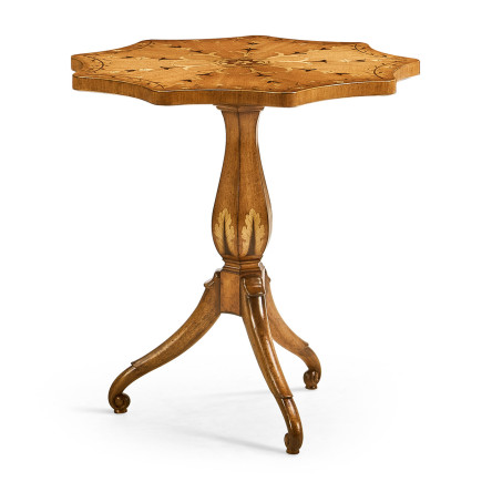 Finely Inlaid Lamp Table with Nine Sided Top