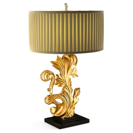Gold-leaf gilded carved table lamp