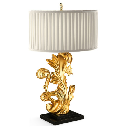 Gold-leaf gilded carved table lamp