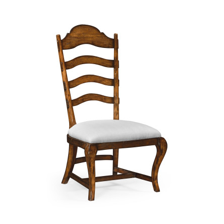 Casual Rustic Walnut Dining Side Chair