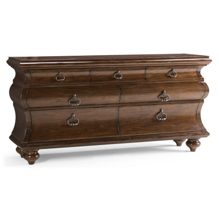 Large Rectangular Rustic Walnut Chest of Drawers
