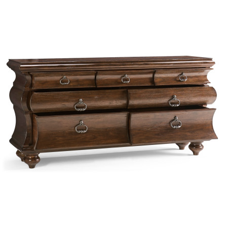 Large Rectangular Rustic Walnut Chest of Drawers