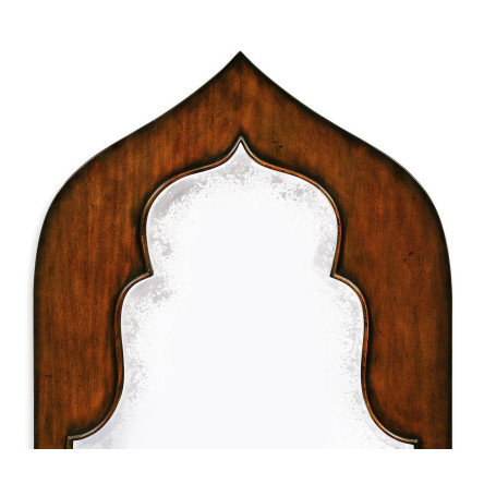 Rustic walnut floor antique mirror