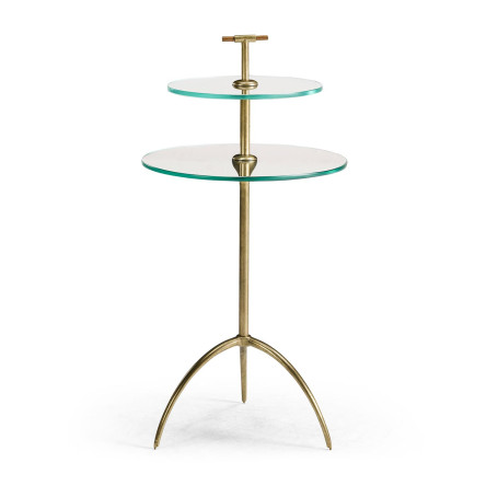 Brass & Glass Round Drinks Table