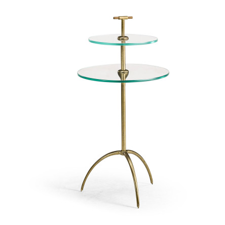 Brass & Glass Round Drinks Table