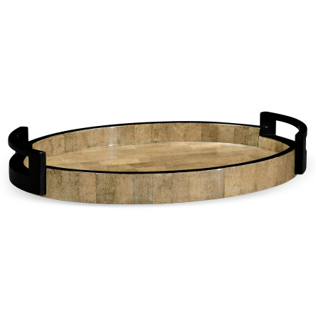 Large Elliptical Tray in Brown Brick Eggshell