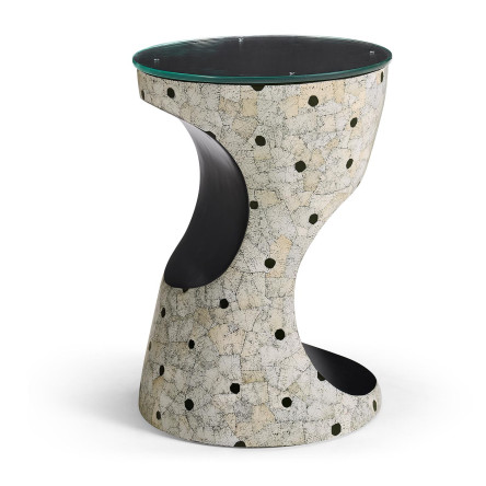 Dalmatian Eggshell Round Cut-Out Lamp Table