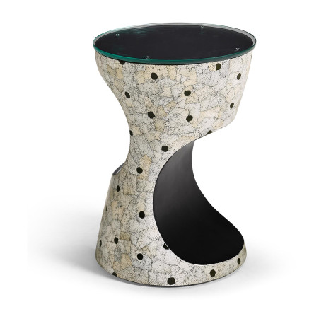 Dalmatian Eggshell Round Cut-Out Lamp Table