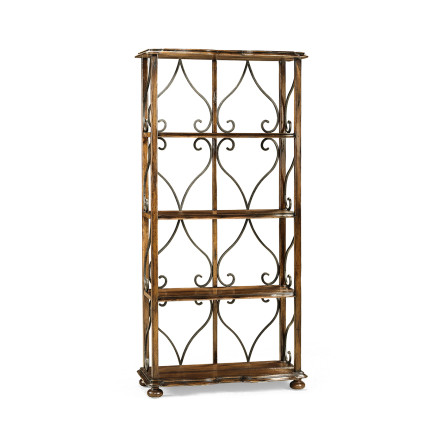 Four-Tier Étagère in Rustic Walnut