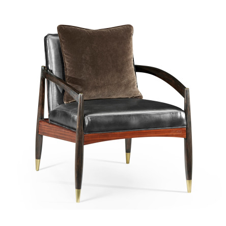Contemporary Santos Rosewood & Ebonised Occasional Chair