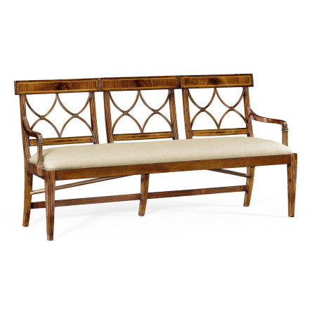 Regency Walnut Three Seater Bench