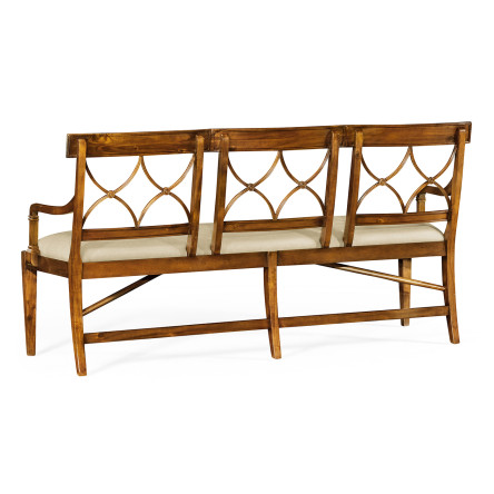 Regency Walnut Three Seater Bench