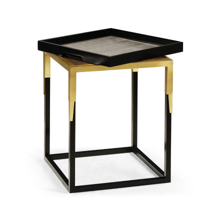 Square Natural Walnut Tray Table