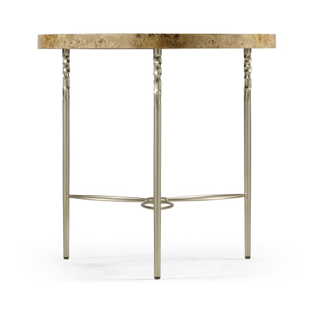 Fulgurite Golden Amber Round Side Table