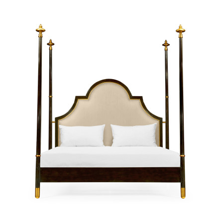 Four Poster Ebonised & Gilded UK King Bed