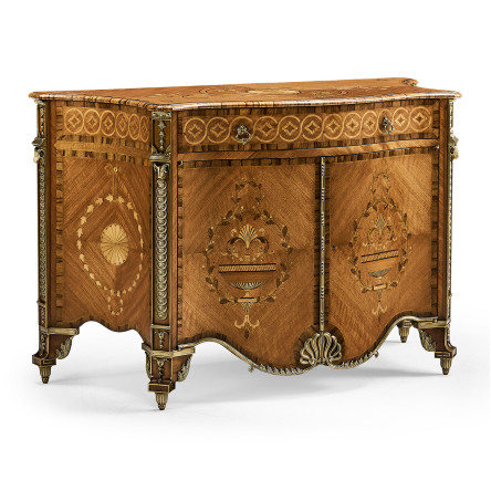 Chippendale Style Inlaid Cabinet Chest of Drawers
