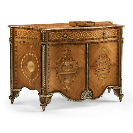 Chippendale Style Inlaid Cabinet Chest of Drawers