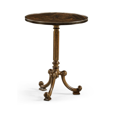 Brown Mahogany Lamp Table with Brass Moulding