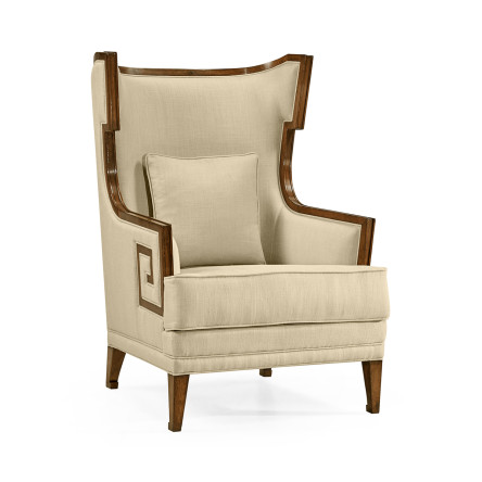 Biedermeier Greek Key Walnut Occasional Chair