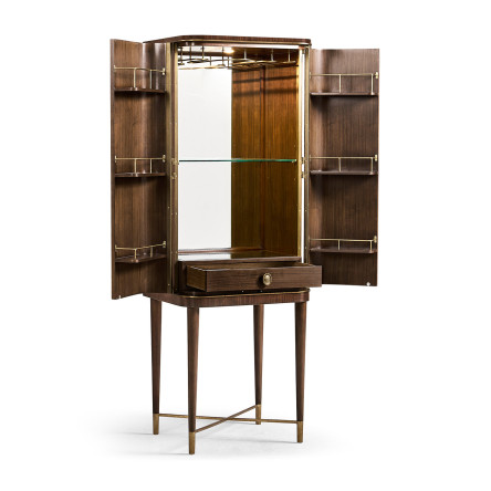 Handpainted on Light Gold Foil Drinks Cabinet