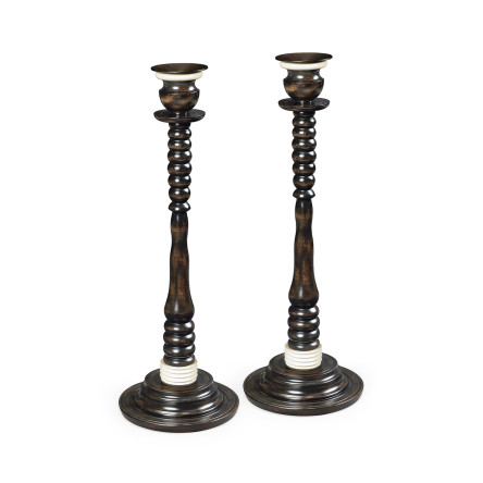 A Pair of Charcoal & White Candlesticks