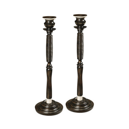 A Pair of Charcoal Candlesticks