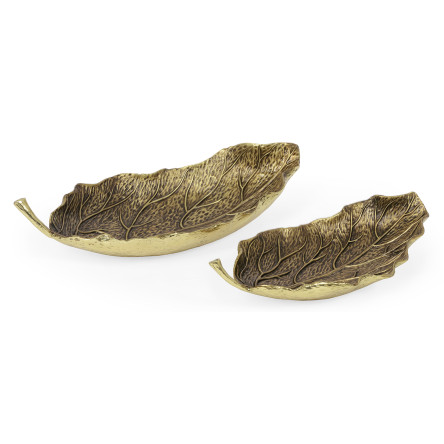 Pair of Antique Brass Leaves