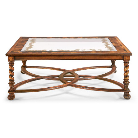 Square Oyster & Églomisé Coffee Table