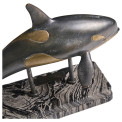 Killer Whale Bronze Statue with Marble Base