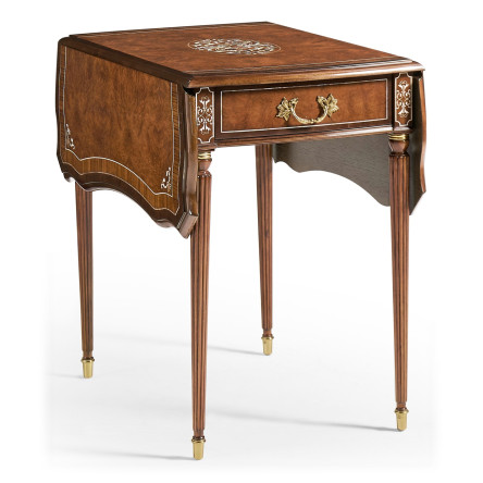 Burl & Mother of Pearl Rectangle Pembroke Table