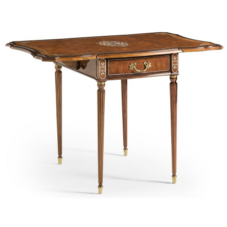Burl & Mother of Pearl Rectangle Pembroke Table