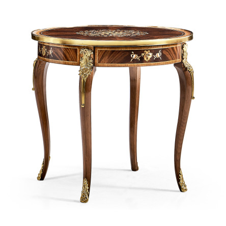 Mahogany lamp table with mother of pearl & marquetry