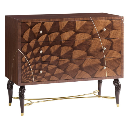 Feather Inlay Chest of Drawers