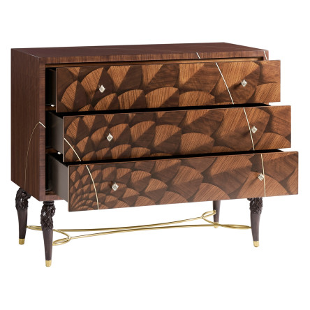 Feather Inlay Chest of Drawers