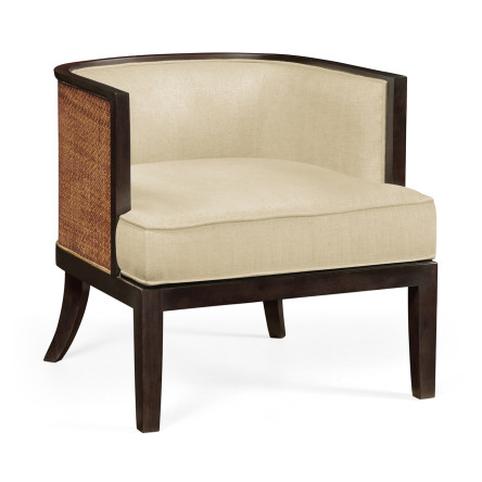 Langkawi Occasional Tub Chair with Rattan Matte Back