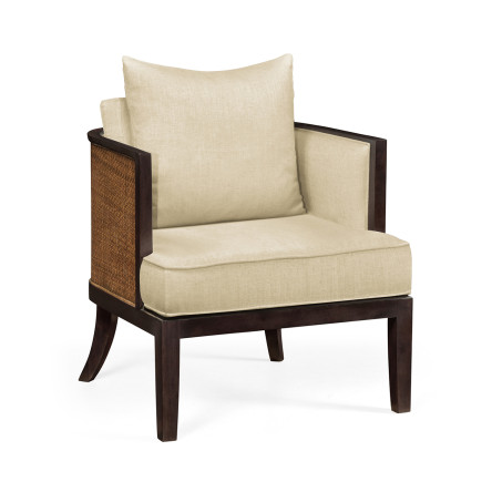Langkawi Occasional Tub Chair with Rattan Matte Back