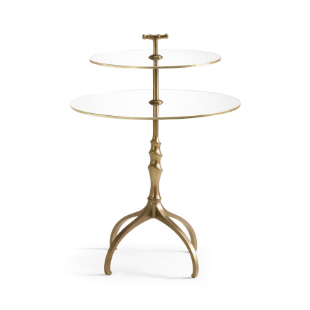 Round Bronze & Glass Side Table