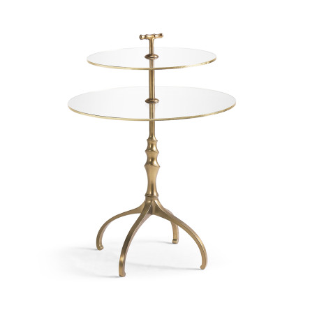 Round Bronze & Glass Side Table
