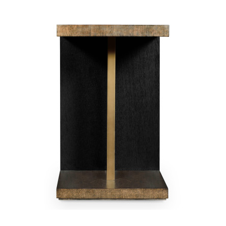 Rectangular Cut-Out Oak End Table