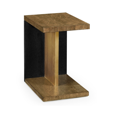 Rectangular Cut-Out Oak End Table