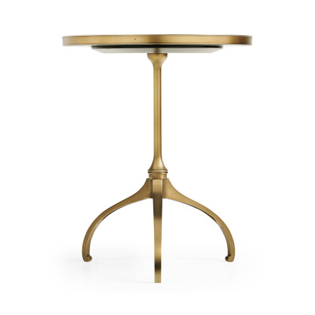 Round Dark Brown Eggshell Side Table