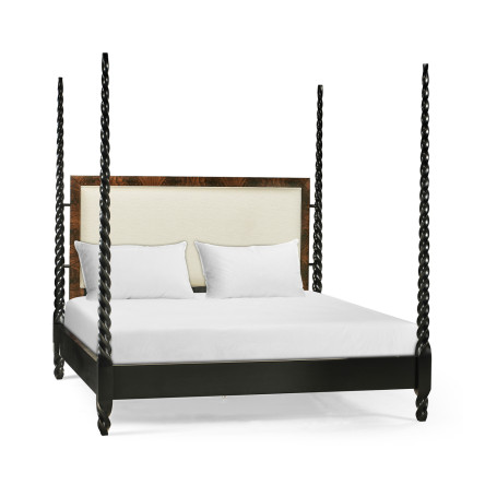 Tropical Walnut & Black Barleytwist US King Bed