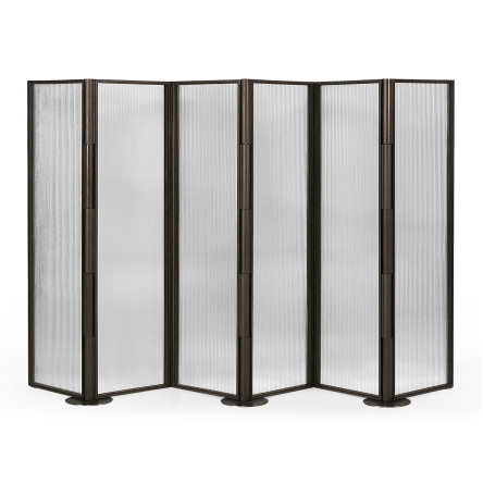 Dark Brown Ash & Grooved Glass Screen