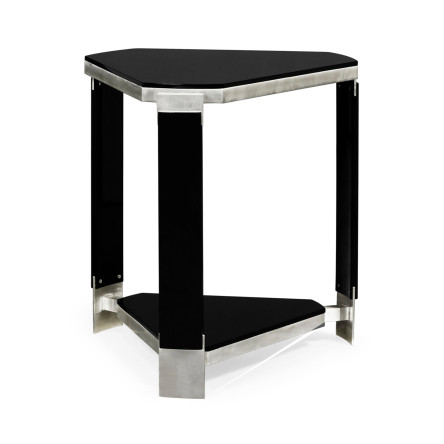 Triangular Black Gloss Side Table