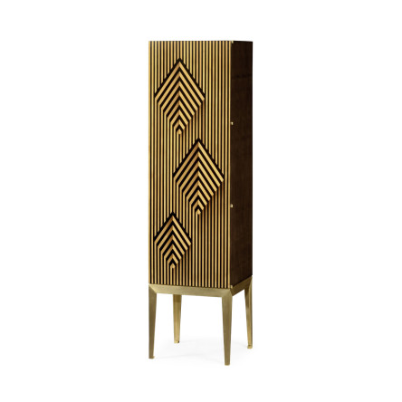 Op Art Diamond Bright Satinwood Right Storage Cabinet