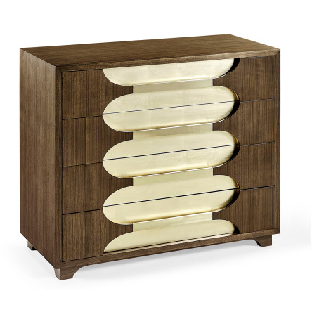 Gatsby Walnut & Champagne Silver-Leaf Chest