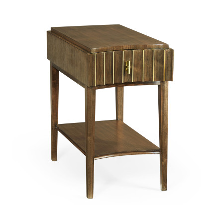 Rectangular Autumn Walnut Reeded End Table