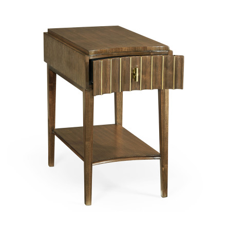 Rectangular Autumn Walnut Reeded End Table