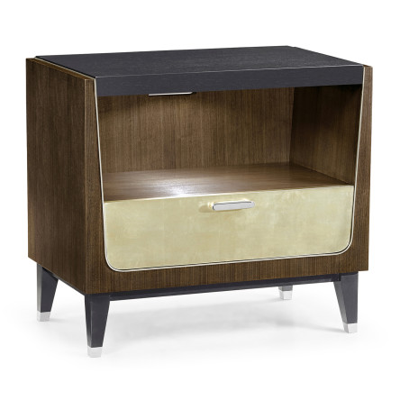 Gatsby Champagne Silver-Leaf Bedside Cabinet